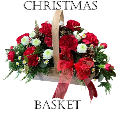 Christmas Basket Of Flowers