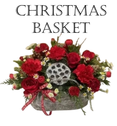 Christmas Basket Of Flowers Small