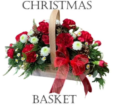 Christmas Basket Of Flowers